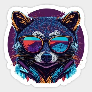 Radiant Raccoon - Sunset Shades Sticker